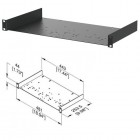 1u Utility Rack Shelf - 253.5mm Depth